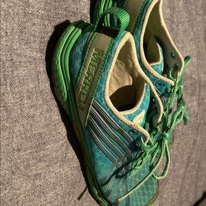 Merrell Glove Teal and Lime Barefoot Runner Athletic Shoes (blue/green) W6 size